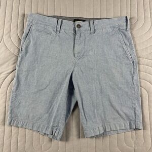 Express Chino Shorts Mens Size 34 Classic At The Knee 10" Inseam Stretch Blue